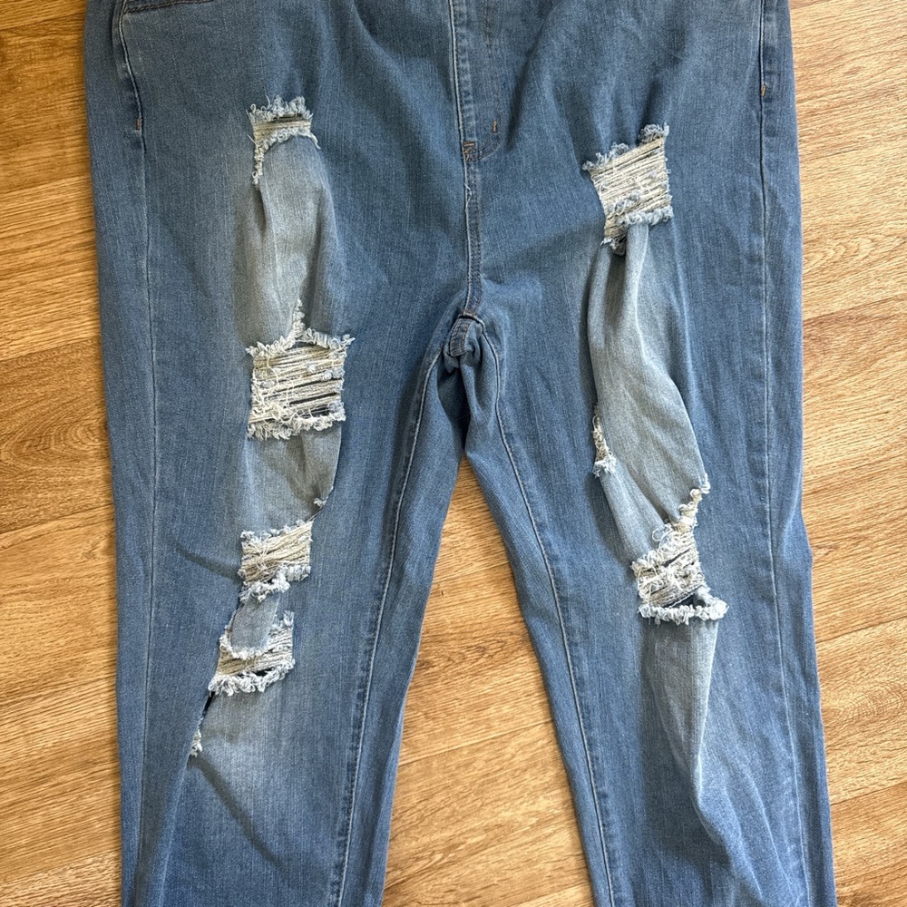 Plus size Distressed Blue Jeans - Picture 2 of 2